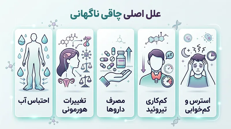 اینفوگرافیک دلایل اصلی افزایش وزن و چاقی ناگهانی