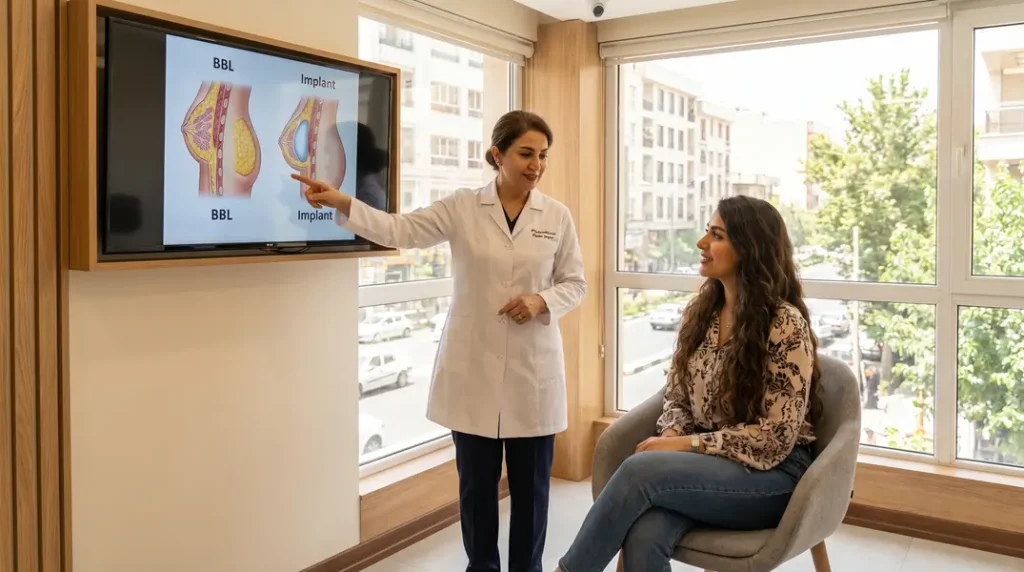 تفاوت لیفت باسن برزیلی BBL با پروتز باسن