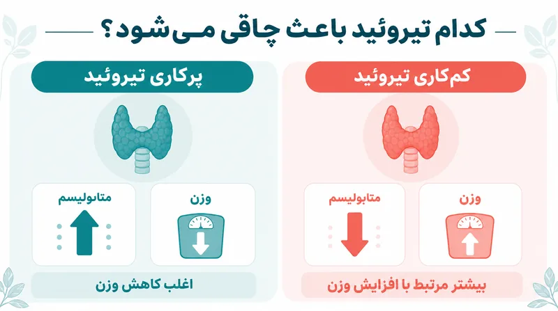 کدام تیروئید باعث چاقی میشود کمکاری یا پرکاری