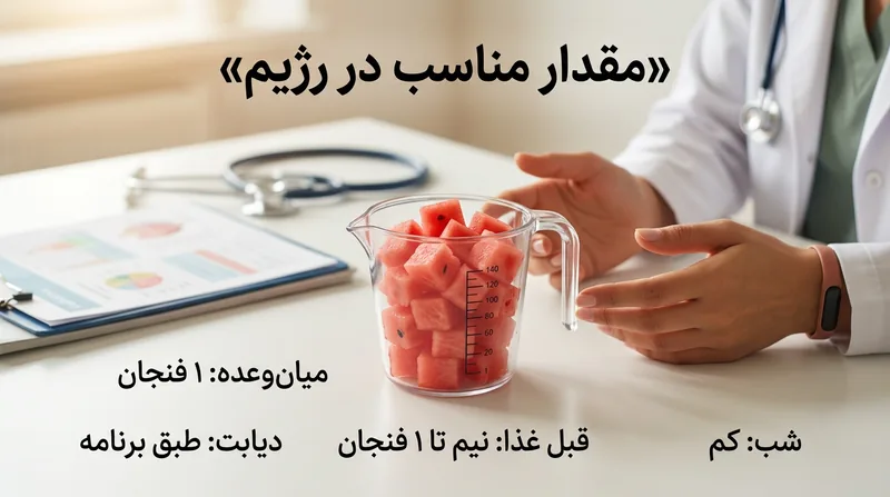 مقدار مجاز هندوانه در بهترین زمان خوردن هندوانه برای لاغری