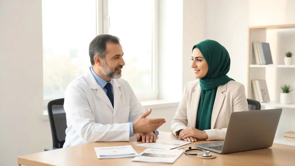 مشاوره پزشک با بیمار ایرانی درباره قیمت و استفاده از آمپول ملیتاید برای لاغری