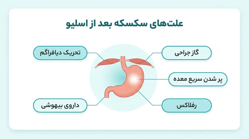 اینفوگرافیک علت سکسکه بعد از اسلیو معده
